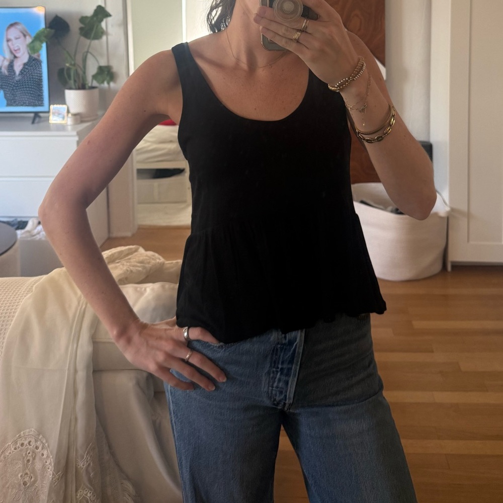 Black Flowy Tank - NWOT